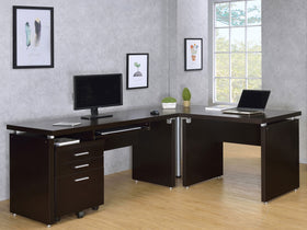 Skylar 2-piece Home Office Set L-Shape Desk with File Cabinet Cappuccino