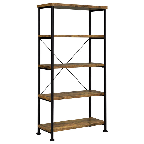 Analiese 4-shelf Bookcase Antique Nutmeg image