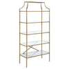 Serena 5-tier Tempered Glass Shelves Bookcase Matte Gold image