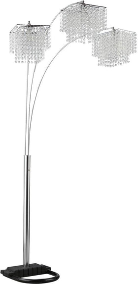 Miriam Crystal Drop Shade Floor Lamp Chrome