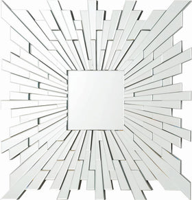 Brantley Square Sunburst Wall Mirror Silver