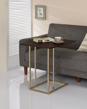 Pedro Expandable Top Accent Table Chestnut and Chrome