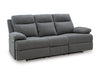 Side-Swipe Reclining Sofa with Drop Down Table