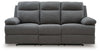 Side-Swipe Reclining Sofa with Drop Down Table