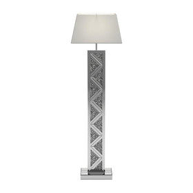 Carmen Geometric Base Floor Lamp Silver