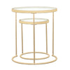 Maylin 2-piece Round Glass Top Nesting Tables Gold image