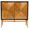 Zira Sunburst 2-door Accent Cabinet Brown and Antique Gold image