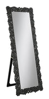 Mckay Textural Frame Cheval Floor Mirror Silver and Smoky Grey image