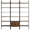 Owens 3-piece 96-inch Wall Mounted Bookshelf Set Walnut