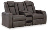 Fyne-Dyme Power Reclining Loveseat with Console