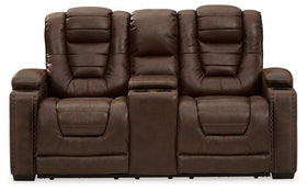 Owner's Box Power Reclining Loveseat with Console