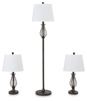 Brycestone Floor Lamp with 2 Table Lamps