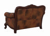 Victoria Tufted Back Loveseat Tri-tone and Brown