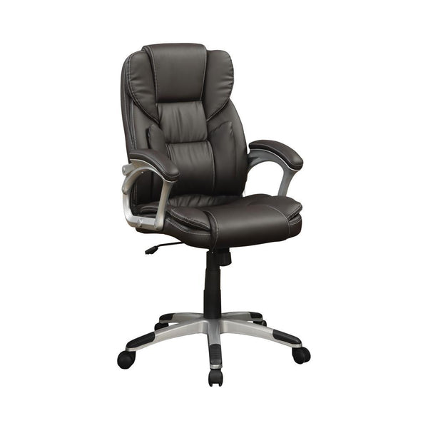 Kaffir Adjustable Height Office Chair Dark Brown and Silver