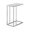 Stella Glass Top Accent Table Chrome and White