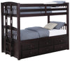 Kensington Twin Over Twin Bunk Bed with Trundle Cappuccino