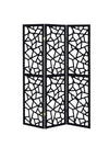 Nailan 3-panel Open Mosaic Pattern Room Divider Black