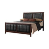 Carlton Eastern King Upholstered Bed Cappuccino and Black