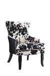 Trea Cowhide Print Accent Chair Black and White