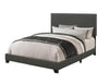 Boyd California King Upholstered Bed with Nailhead Trim Charcoal