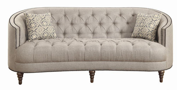 Avonlea Sloped Arm Upholstered Sofa Trim Grey