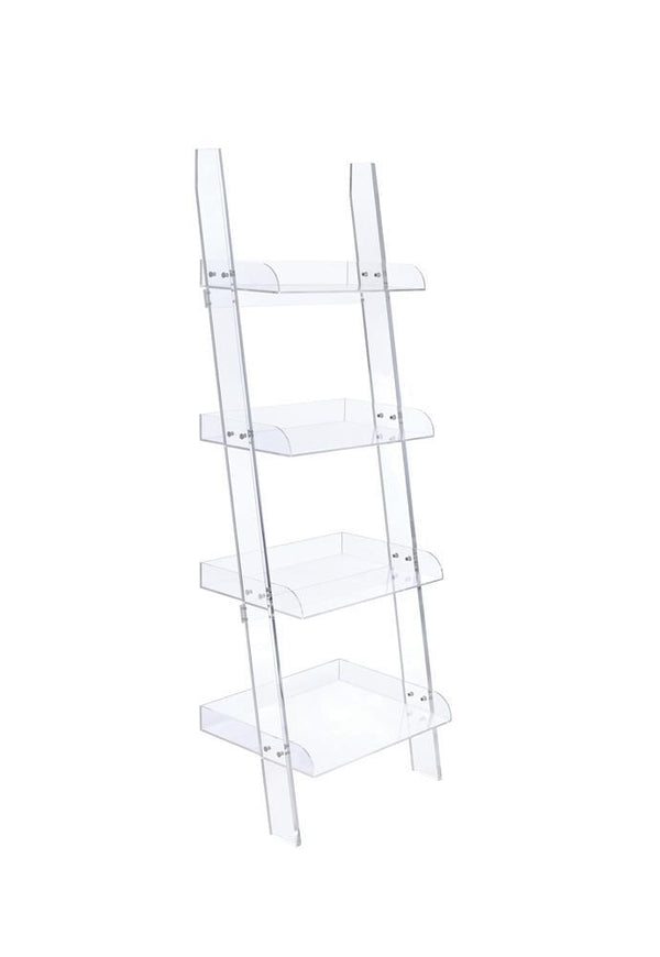 Amaturo 4-shelf Ladder Bookcase Clear