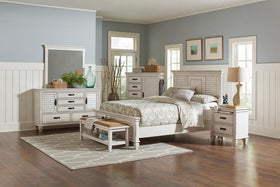 Franco Eastern King & Queen Panel Bed Antique White & Oak