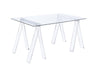 Amaturo Writing Desk with Glass Top Clear