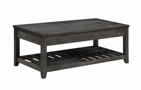 Cliffview Lift Top Coffee Table with Storage Cavities Grey