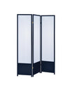 Calix 3-panel Folding Floor Screen Translucent and Black