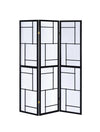 Damis 3-panel Folding Floor Screen Black and White