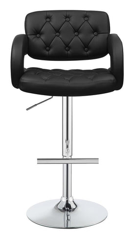 Brandi Adjustable Bar Stool Black and Chrome