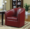 Turner Upholstery Sloped Arm Accent Swivel Chair Red