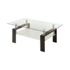 Dyer Tempered Glass Coffee Table with Shelf Black