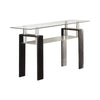 Dyer Tempered Glass Sofa Table with Shelf Black