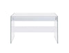 Dobrev 2-drawer Writing Desk Glossy White and Clear