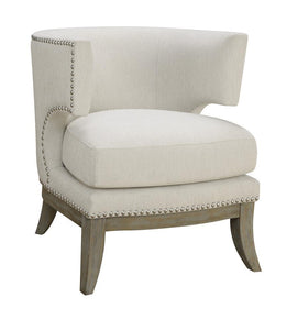 Jordan Dominic Barrel Back Accent Chair White and Weathered Grey