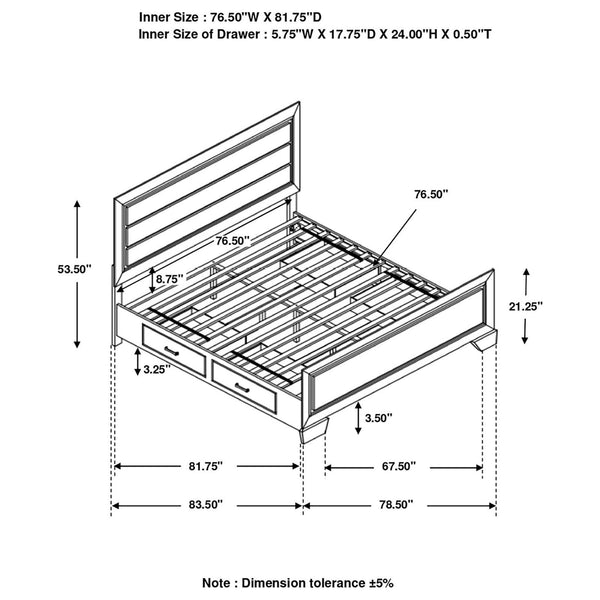 Kauffman Eastern King Panel Bed Dark Cocoa