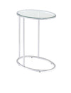 Kyle Oval Snack Table Chrome and Clear