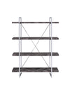 Grimma 4-shelf Bookcase Rustic Grey Herringbone