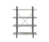 Delray 4-tier Open Shelving Bookcase Grey Driftwood and Black