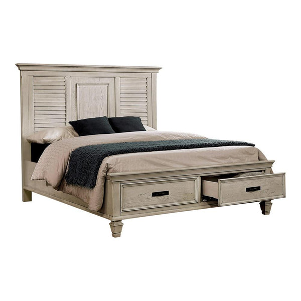 Franco Queen Storage Bed Antique White