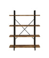 Cole 4-Shelf Bookcase Antique Nutmeg and Black