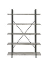 Cole 5-Shelf Bookcase Grey Driftwood and Gunmetal