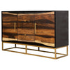 Zara 2-drawer Accent Cabinet Black Walnut and Gold