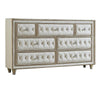 Antonella 7-drawer Upholstered Dresser Ivory and Camel