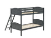 Arlo Twin Over Twin Bunk Bed with Ladder Grey