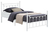 Canon Full Metal Slatted Headboard Platform Bed - White