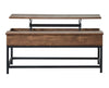 Byers Black Coffee Table with Hidden Storage Brown Oak and Sandy Black