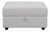 Cambria Upholstered Square Storage Ottoman Grey